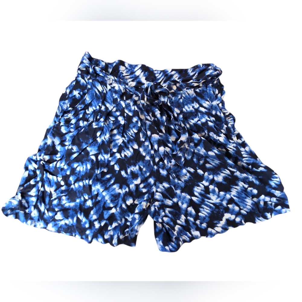 French Laundry Blue & White Printed Tie Front Skort With Pockets Size M
